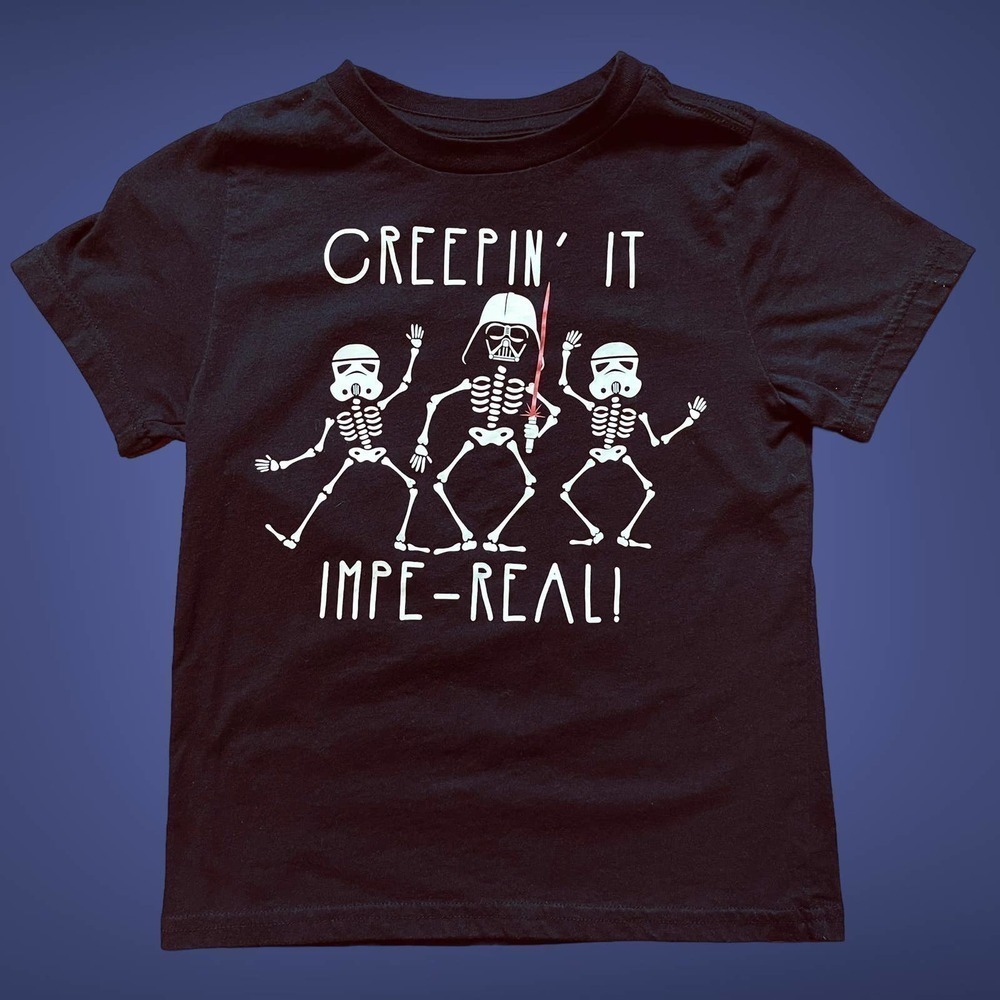 Star Wars & Lucasfilm Mad Engine Kids Black Graphic T-shirt Small Halloween